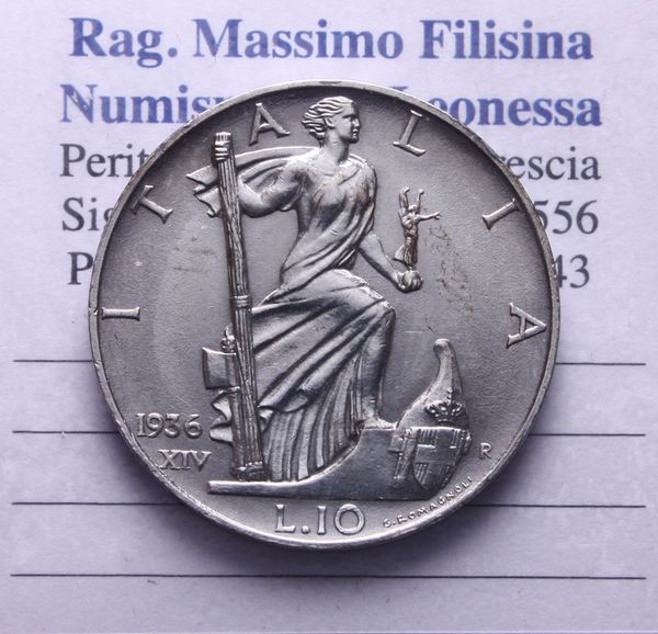 NL* VEIII 5 LIRE Argento FECONDITA' 1936 XIV Eccellente conservazione *3