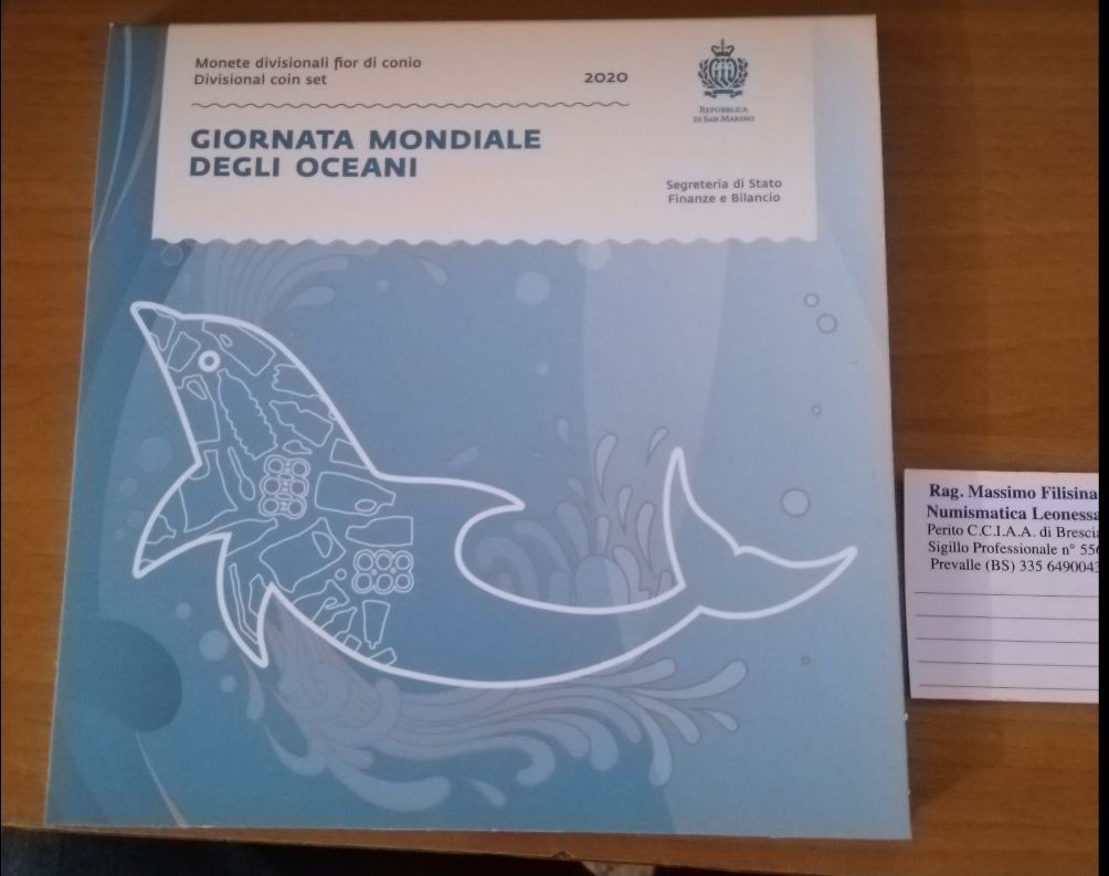 NL* SAN MARINO Divisionale 2020 8 VALORI + 5 EURO IN ARGENTO FDC SET zecca