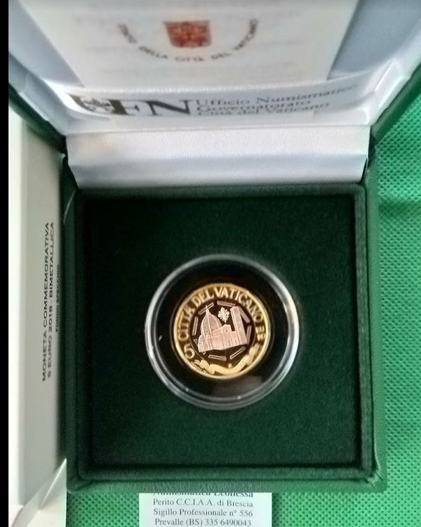 NL* VATICANO Papa FRANCESCO I 5 Euro 2018 CUPOLA SANTA MARIA DEL FIORE PROOF Set