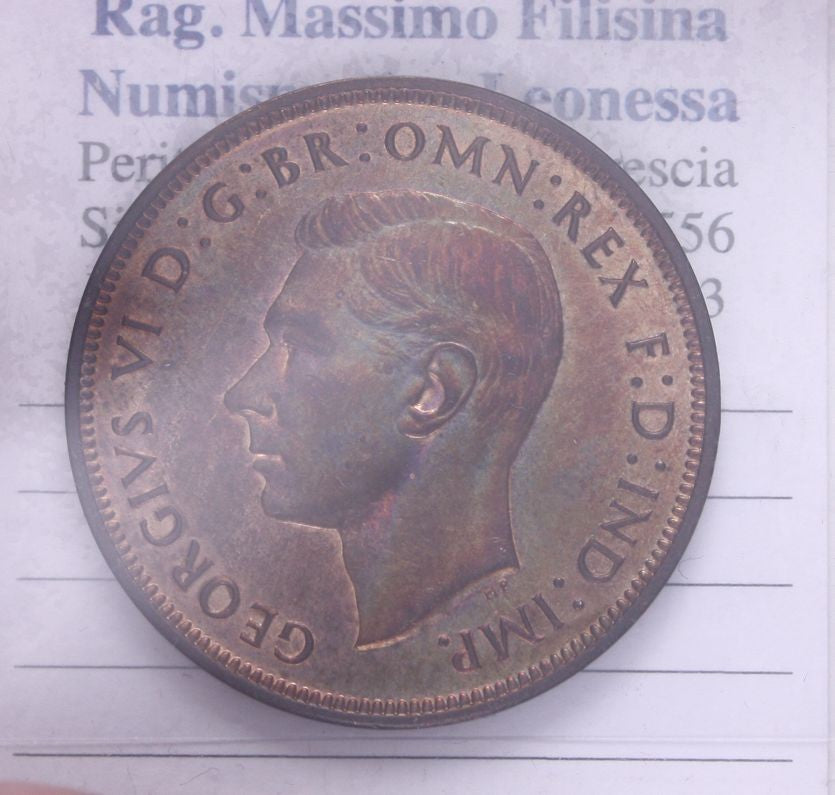 NL* INGHILTERRA RE GIORGIO V 1 PENNY rame 1938 non circolato con rame rosso