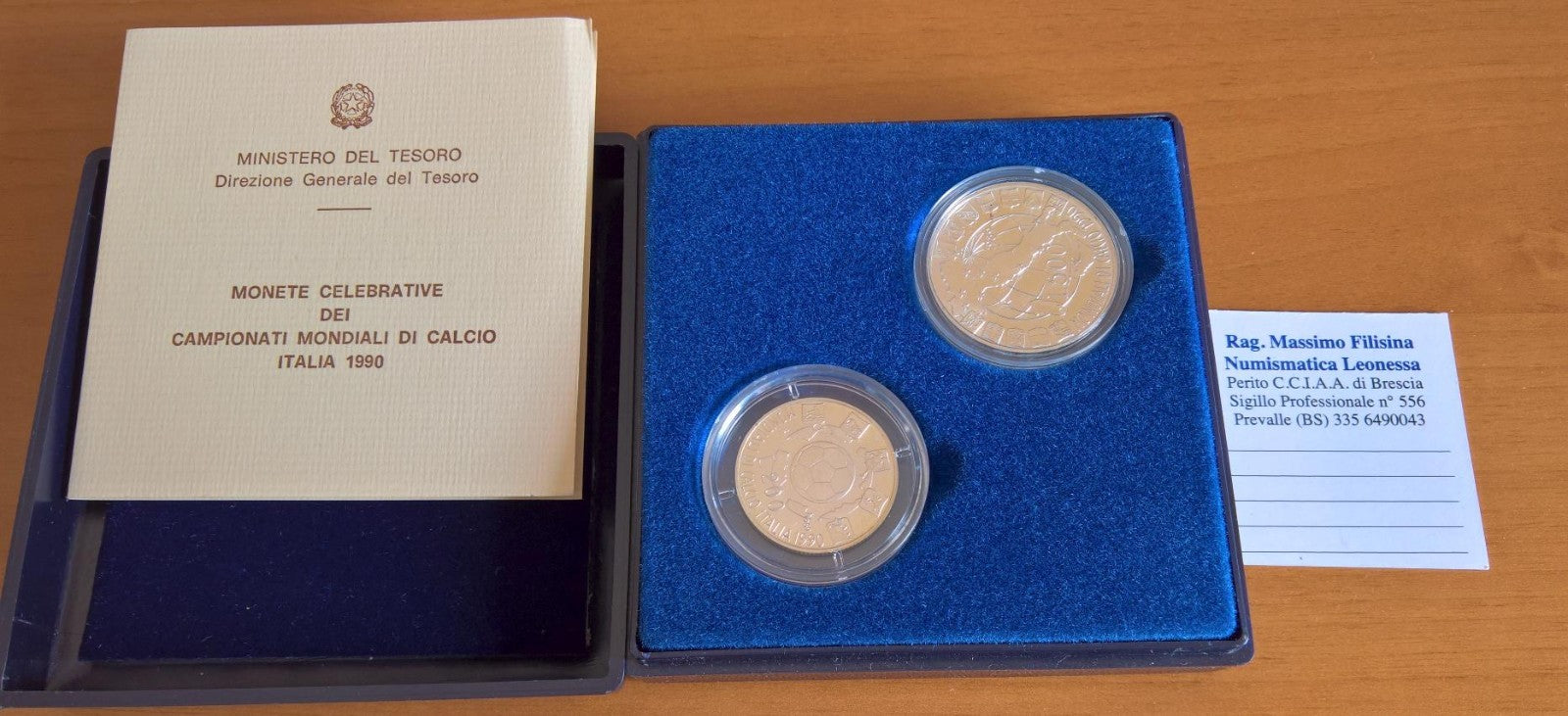 NL* ITALIA REPUBBLICA dittico 200 + 500 Lire Argento 1989 CALCIO 90 FDC set