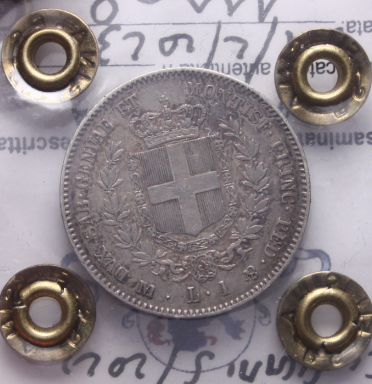 NL* SAVOIA VEII 1 Lira Argento 1860 MILANO NC BB/SPL Perizia Filisina Massimo