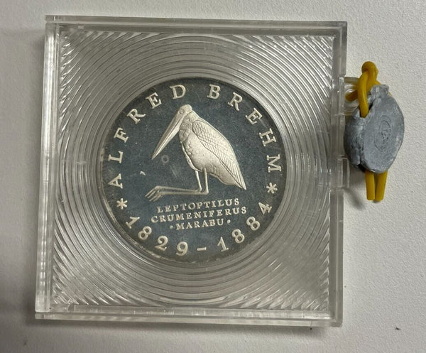 EN* G.D.R. EAST GERMANY 10 DM 1984 ALFRED BREHM PROOF PP WITH SEAL
