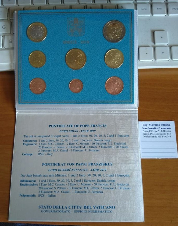 NL* CITTA' DEL VATICANO PAPA FRANCESCO Divisionale 2019 8 valori in euro FDC