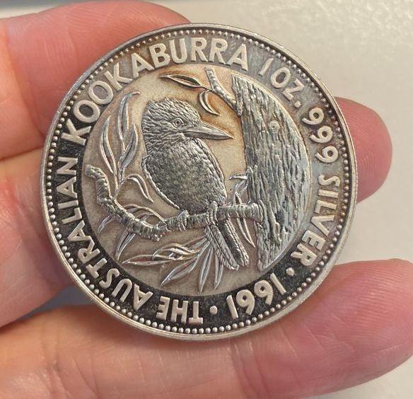NL* AUSTRALIA 5 Dollari argento 1991 ONCIA ARGENTO PURO KOOKABURRA - SILVER OZ