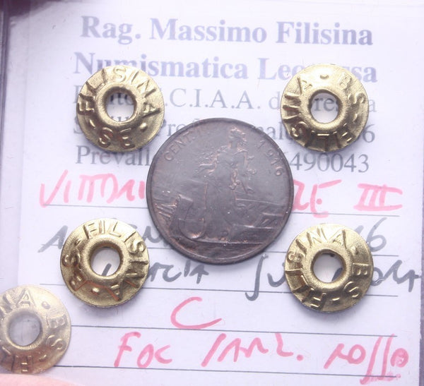 NL* VEIII Italia 1 CENTESIMO PRORA 1916 FDC PARZ. ROSSO Perizia Filisina Massimo