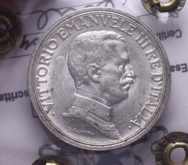 NL* VEIII Italia 2 LIRE ARGENTO 1916 QUADRIGA BRIOSA SPL/FDC Perizia Filisina
