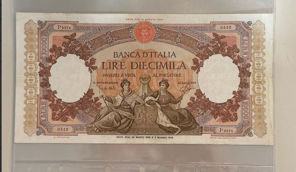 NL*BANCA D' ITALIA Banconota 10000 Lire MARINARE REGINE DEL MARE 24 03 1962 2371