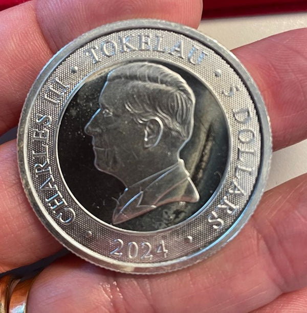 NL* TOKELAU CARLO III 1 ONCIA ARGENTO 2024 1 ONCIA OZ ARGENTO PURO (LINGOTTO)