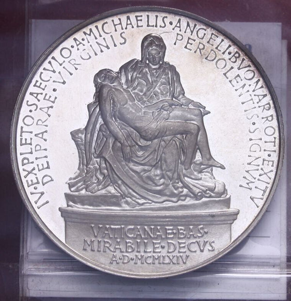 EN* ROME Vatican PAUL VI Silver Medal 1964 II MICHELANGELO'S PIETA FDC