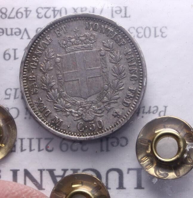 NL* VEII 50 CENTESIMI SILVER 1860 MILAN NC VF Luciani Luca Appraisal