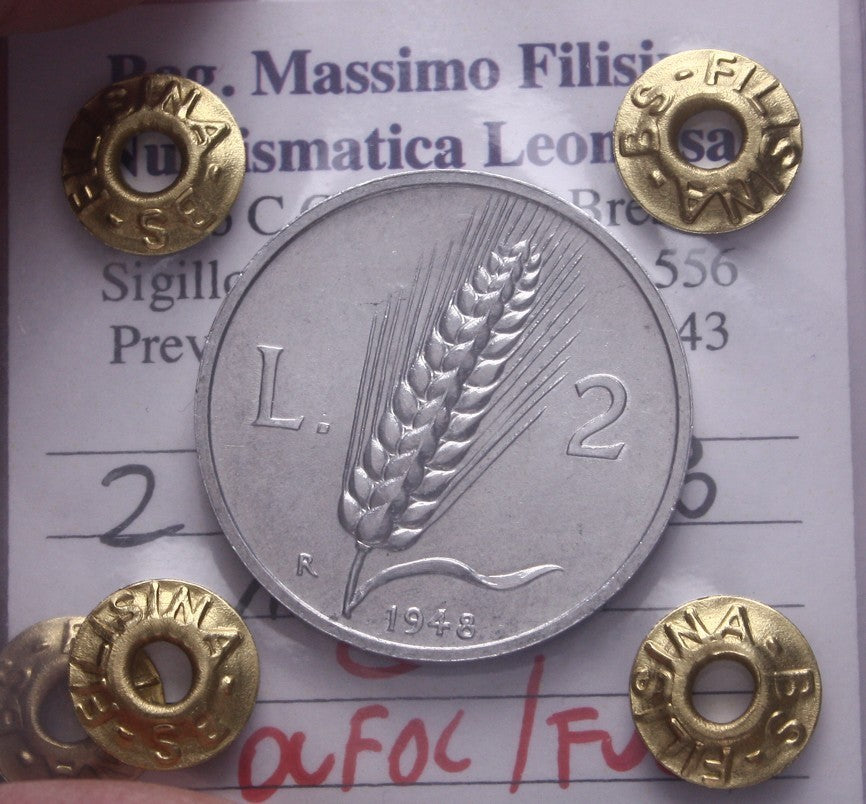 NL* Italia Repubblica 2 LIRE ARATRO 1948 QFDC/FDC Perizia Filisina Massimo
