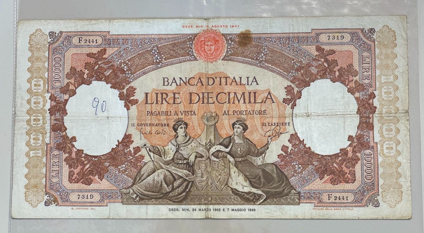 NL*BANCA D' ITALIA Banconota 10000 Lire MARINARE REGINE DEL MARE 24 03 1962 F244