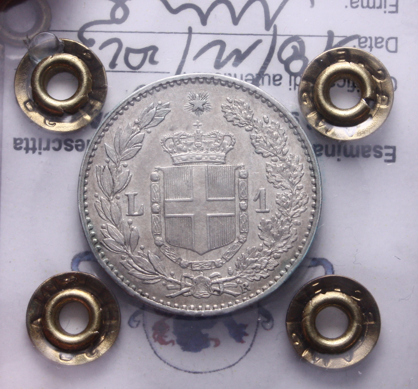 NL* UMBERTO I 1 Lira ARGENTO 1884 ROMA SPL Perizia Filisina Massimo