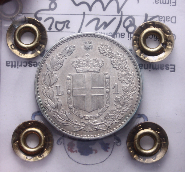 NL* UMBERTO I 1 Lira ARGENTO 1884 ROMA SPL Perizia Filisina Massimo