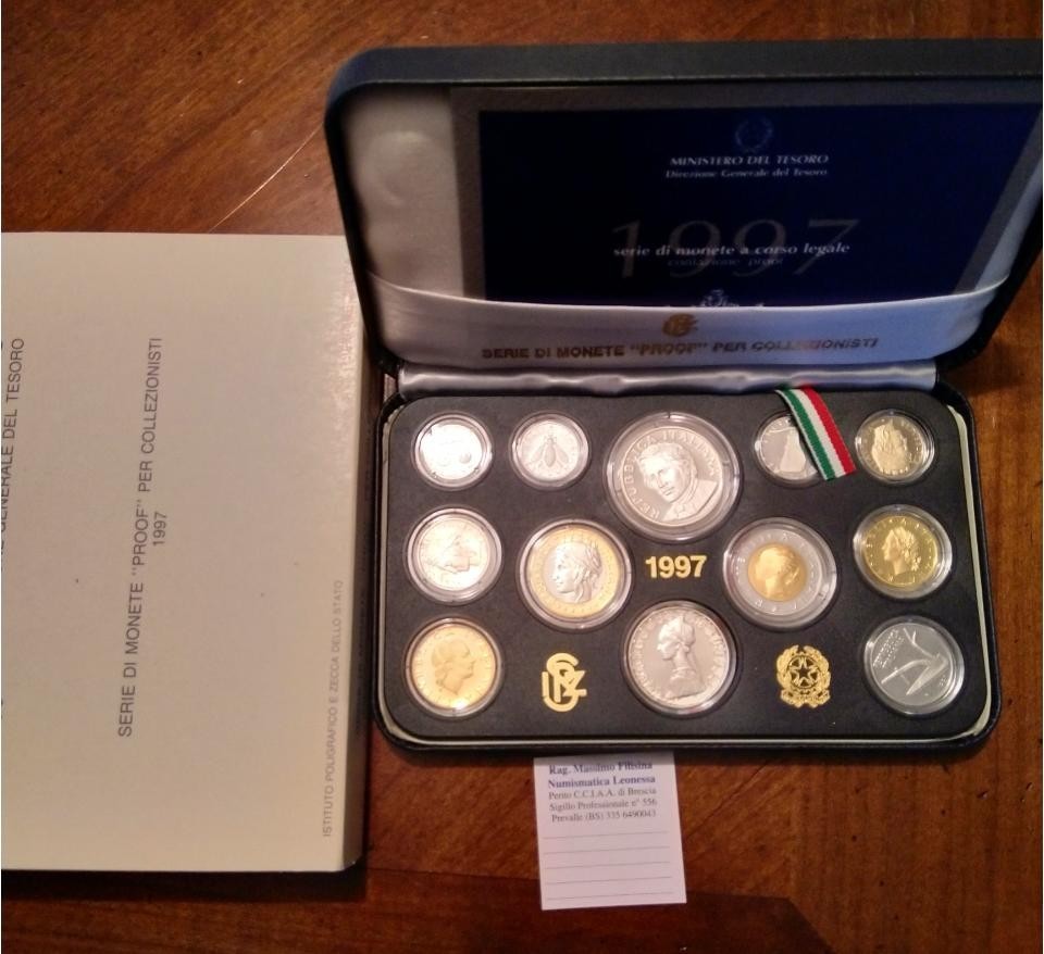 NL* ITALIA Divisionale 1997 con 500-1000 Lire in Argento DONIZETTI PROOF SET