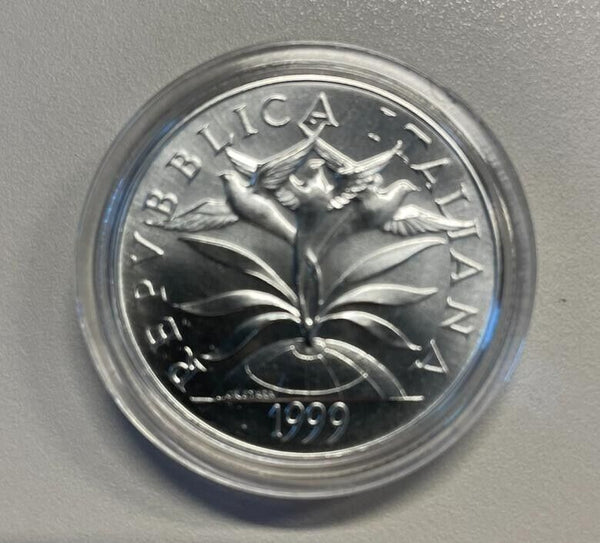 NL* ITALY TOWARDS 2000 5000 LIRE SILVER 1999 FAITH FDC protective porthole