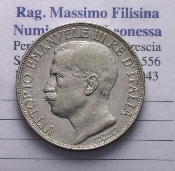 NL* VEIII RE D'ITALIA 2 Lire ARGENTO 1911 CINQUANTENARIO eccellente conservaz *