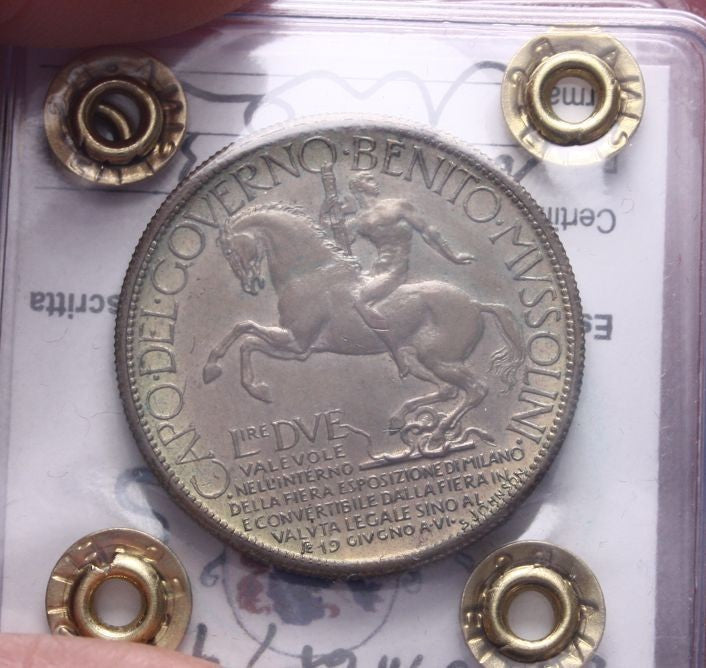 NL* VEIII BUONO 2 LIRE 1928 FIERA di MILANO SPL +  Perizia Filisina Massimo