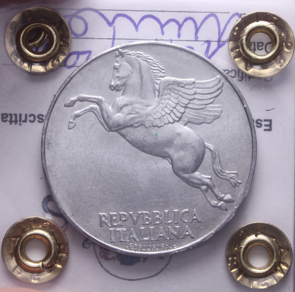 NL* Italia Repubblica 10 LIRE PEGASO 1950 QFDC Perizia Filisina Massimo * 2