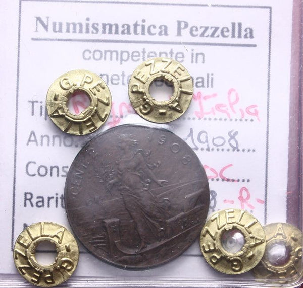 NL* VEIII ITALIA 2 CENTESIMI PRORA 1908 RARO Q.FDC Perizia Giuseppe Pezzella