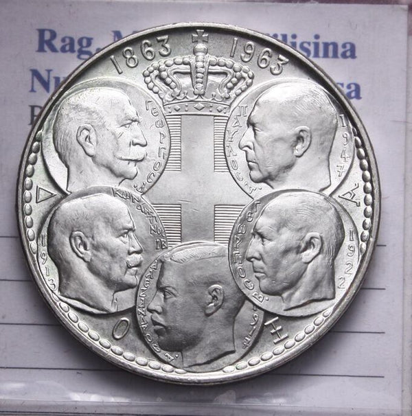 NL* GREECE PAUL I 30 DRACHMAS SILVER 1963 ROYAL DYNASTY FDC WITH LUSTER - UNC