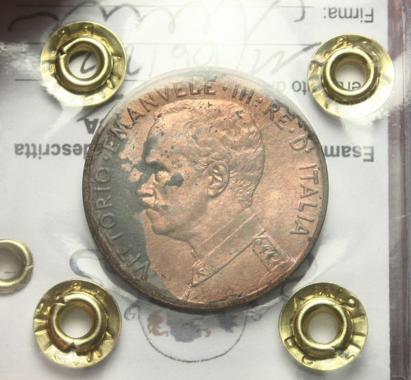 NL * VEIII Italy 5 cents PRORA 1918 FDC ROSSO MACCHIE Expertise Filisina M.