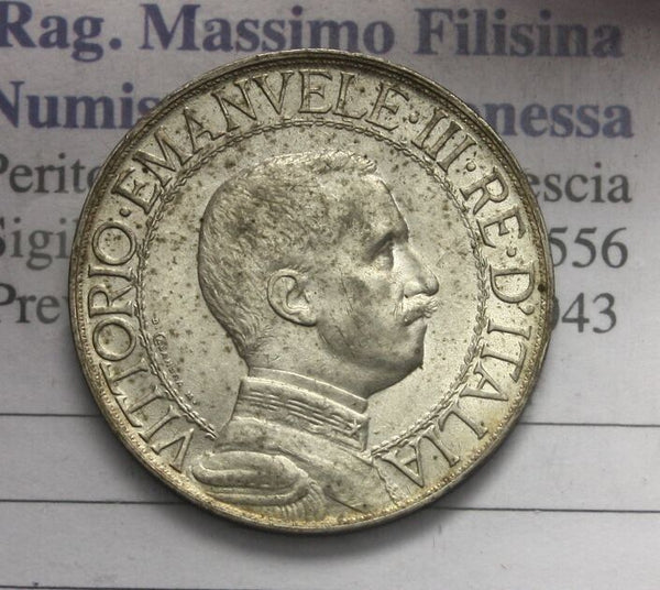 NL* VEIII ITALY 1 LIRA SILVER 1913 QUADRIGA VELOCE QFDC/FDC Appraisal Filisina M.
