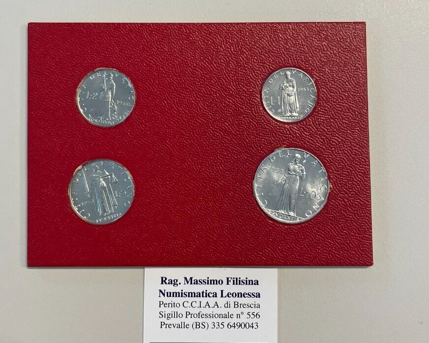 NL* ROMA PAPA PIO XII Serie 1953 4 VALORI 10 5 2 1 LIRA Fdc in set zecca * 4