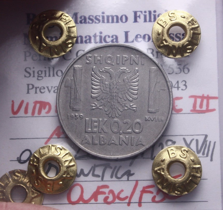 NL* VEIII ALBANIA 0,20 LEK 1939 XVIII MAGNETICA QFDC/FDC Perizia Filisina