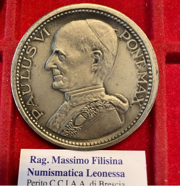 NL * POPE PAUL VI Silver Medal 1969 Papal Visit to Geneva Geneve Switzerland