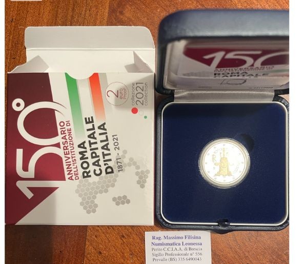NL* ITALIA Repubblica 2 EURO 2021 150° ROMA CAPITALE Proof set zecca