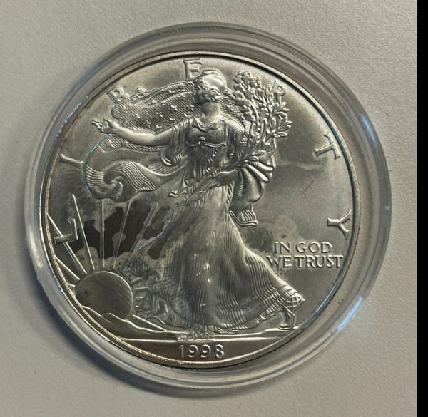 NL* STATI UNITI 1 DOLLARO ARGENTO 1998 1 ONCIA OZ ARGENTO PURO Liberty Walking