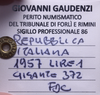 NL* Italia Repubblica 1 LIRA CORNUCOPIA 1957 FDC Perizia Gaudenzi Giovanni