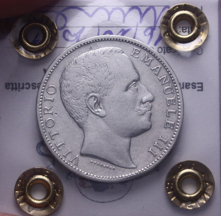 NL* VEIII 2 Lire Argento 1906 AQUILA SABAUDA BB/SPL Perizia Filisina Massimo