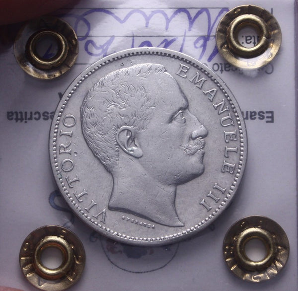 NL* VEIII 2 Lire Argento 1906 AQUILA SABAUDA BB/SPL Perizia Filisina Massimo