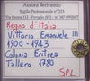 NL* VEIII COLONIA ERITREA TALLERO MARIA TERESA 1780 SPL Perizia Aurora