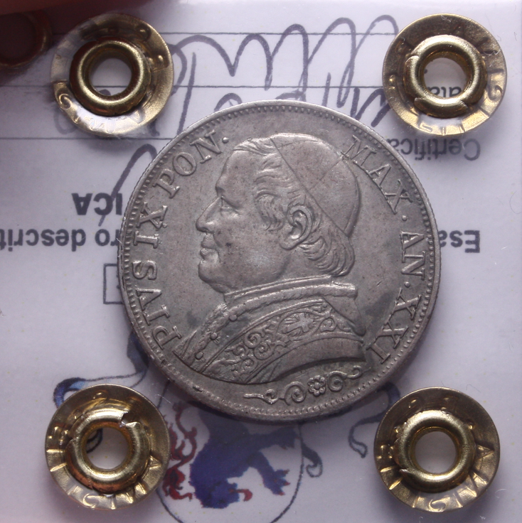 NL* STATO PONTIFICIO PIO IX 1 LIRA Ag. 1867 XXI BB/SPL - QSPL Perizia Filisina