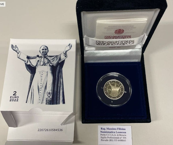 NL* VATICANO 2 EURO 2022 125° NASCITA DI PAPA PAOLO VI Proof set zecca