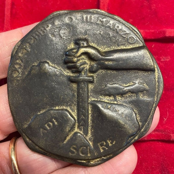 NL* ITALIA MEDAGLIA BRONZO LEGIONE ASPROMONTE 29 FEBBRAIO 1936 mm 66 gr 101.10