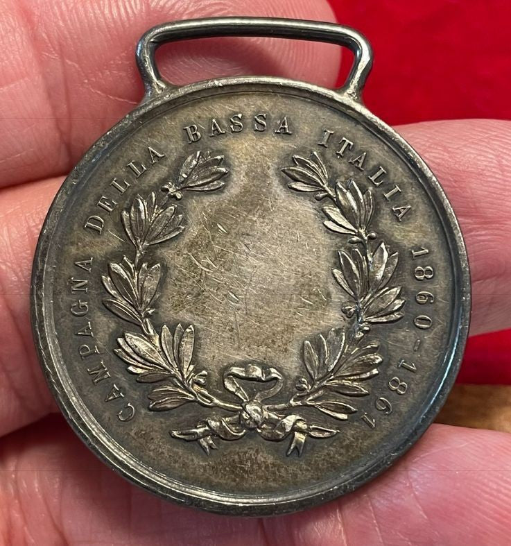 NL*SAVOIA Medaglia argento VALORE MILITARE CAMPAGNA della BASSA ITALIA 1860-1861