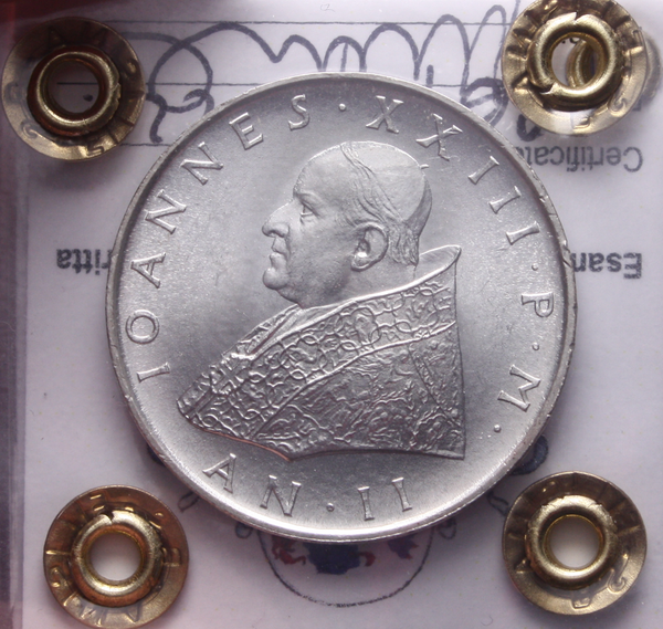 NL* Città del Vaticano GIOVANNI XXIII 500 Lire Argento 1960 FDC Perizia Filisina