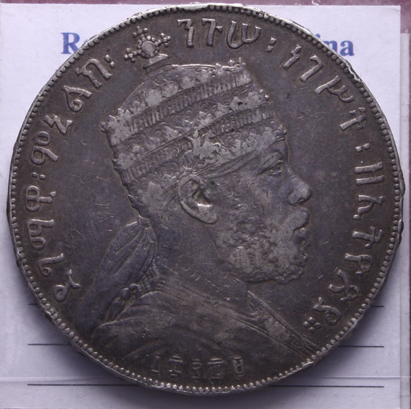 NL* ETIOPIA MENELIK II 1 BIRR ARGENTO 1895 come da foto