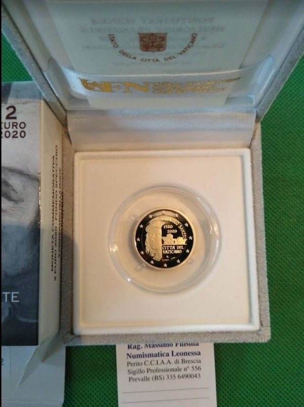 NL* VATICANO 2 EURO 2020 V CENTENARIO MORTE DI RAFFAELLO Proof set zecca
