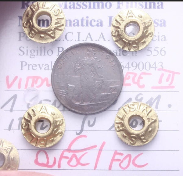 NL* VEIII Italy 1 CENTESIMO PROW 1911 . RARE UNC/BU Filisina Massimo Appraisal
