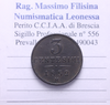 NL* LOMBARDO VENETO 3 CENTESIMI 1852 ZECCA DI MILANO ottima conservazione