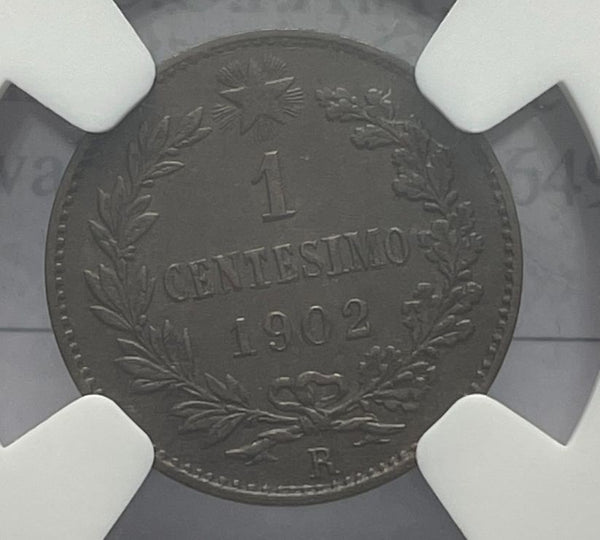 NL* VEIII 1 CENTESIMO Valore 1902 RRR R3 RARISSIMO in Slab MS62 NCG USA - FDC
