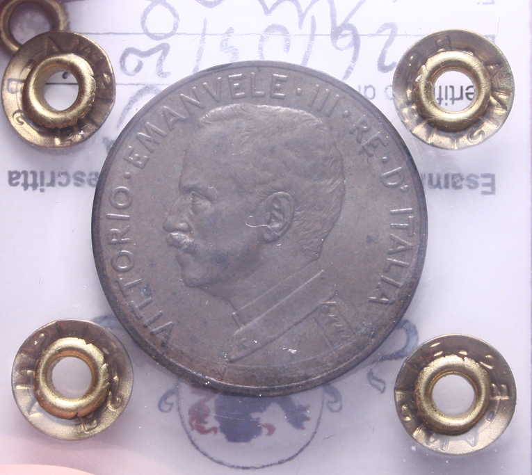 NL*VEIII 5 CENTESIMI ITALIA SU PRORA 1915 SPL macchiett Perizia Filisina Massimo