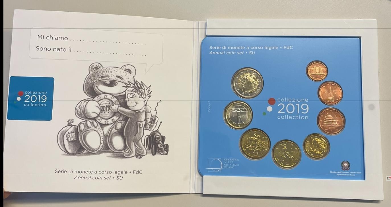 NL* ITALIA Divisionale 2019 9 Valori IN EURO FDC Set zecca -AZZURRO NUOVI NATI
