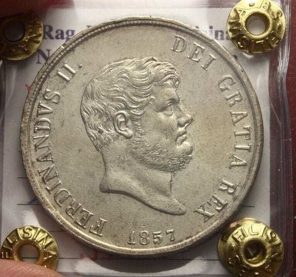 NL* TWO SICILIE FERDINANDO II 120 GRAIN Silver 1857 SPL+ Appraisal Filisina M 